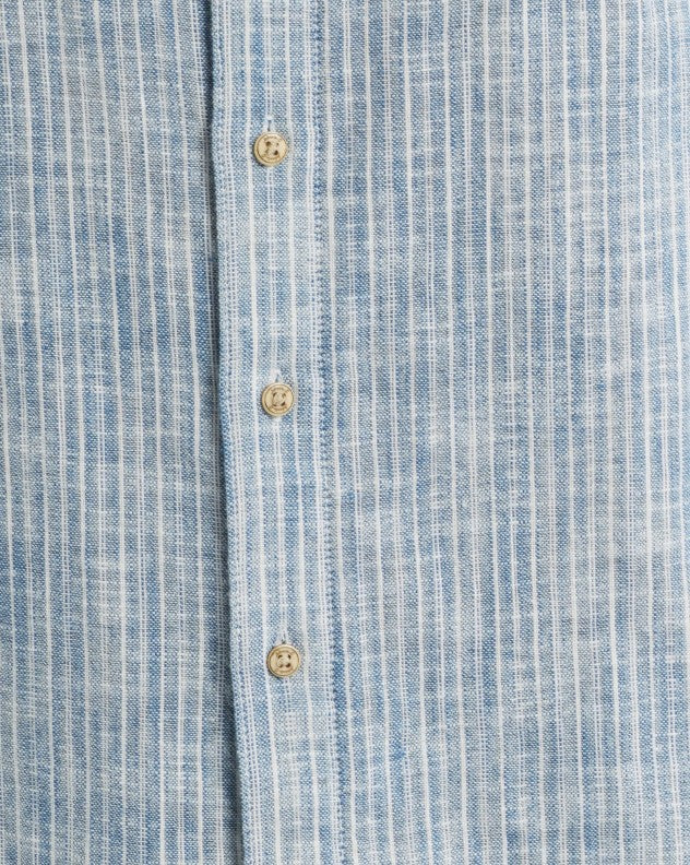 Johnnie-O Ennis Hangin' Out Stripe Short Sleeve Stretch Cotton Button-Up Shirt: Indigo