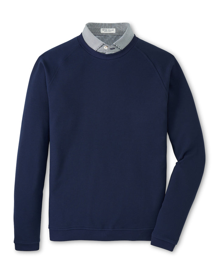 Peter Millar Cradle Piqué Performance Crewneck: Navy