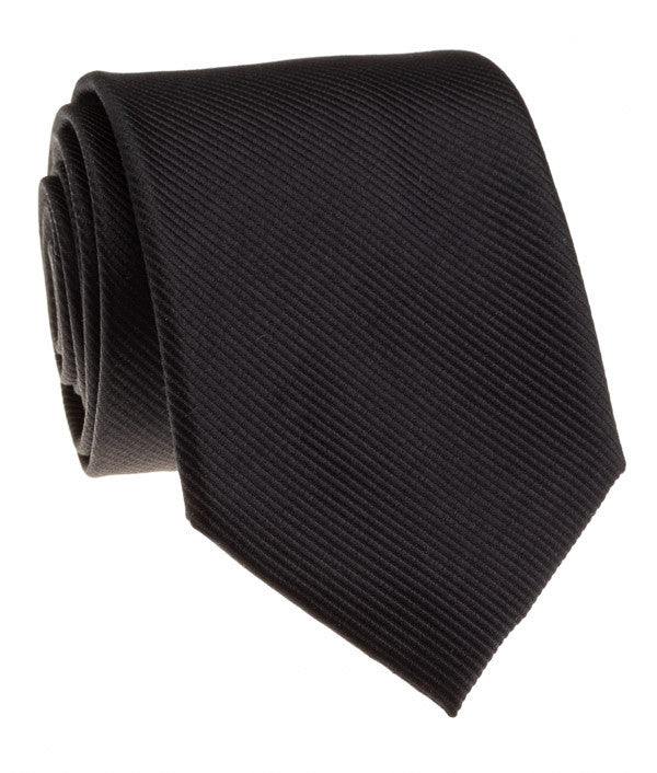 Black Solid File Tie