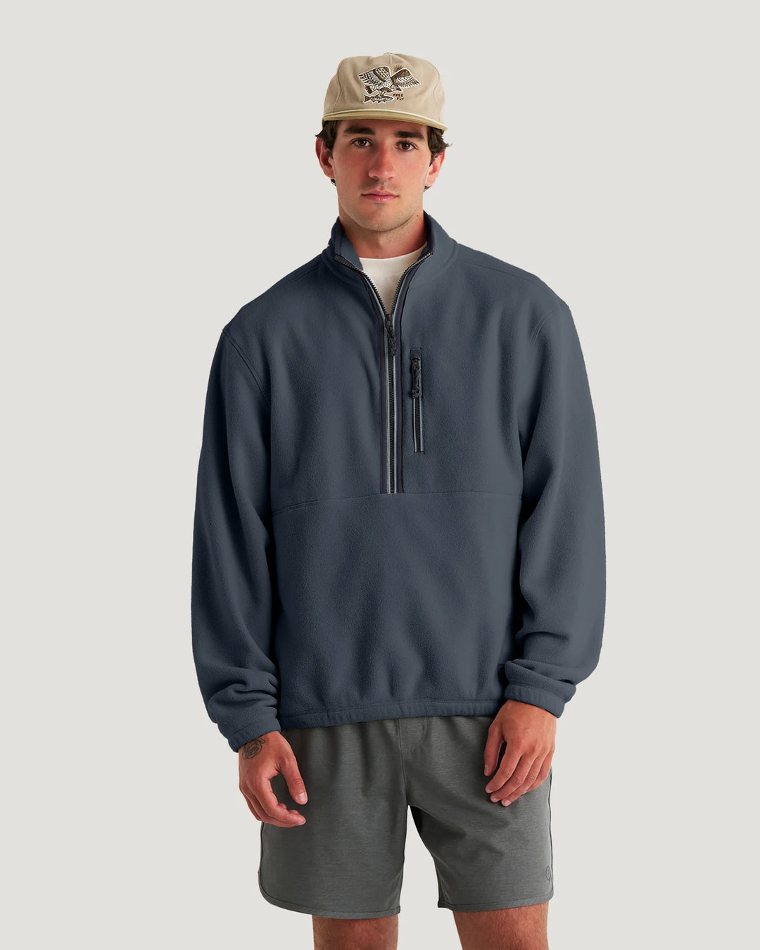 Free Fly Men's Ashridge Fleece Half Zip: Storm Cloud