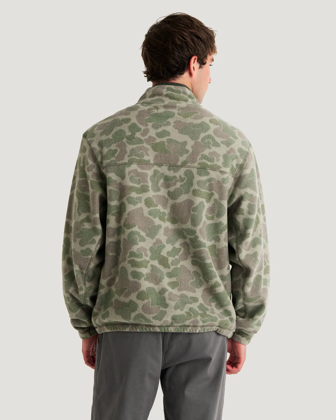 Free Fly Men's Ashridge Fleece Half Zip: Vintage Camo Oil Green