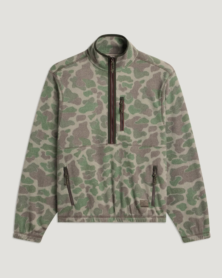 Free Fly Men's Ashridge Fleece Half Zip: Vintage Camo Oil Green