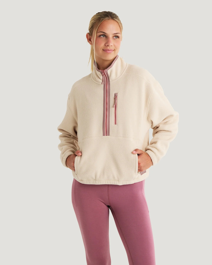 Free Fly Women's Ashridge Fleece Half Zip: French Oak