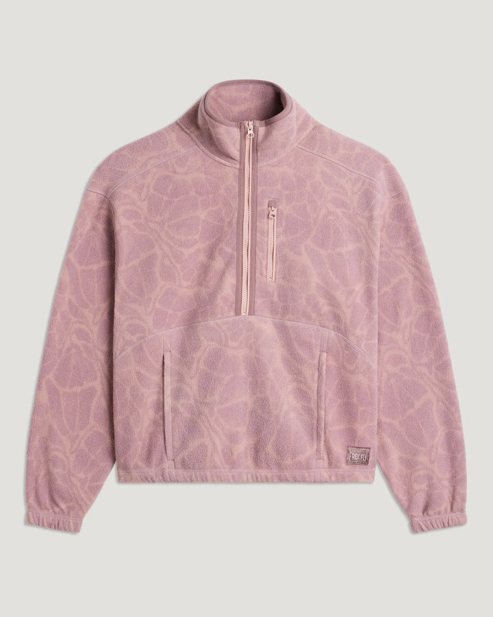 Free Fly Women's Ashridge Fleece Half Zip: Cosmic Bloom Plum