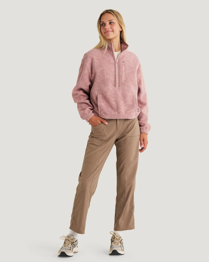 Free Fly Women's Ashridge Fleece Half Zip: Cosmic Bloom Plum
