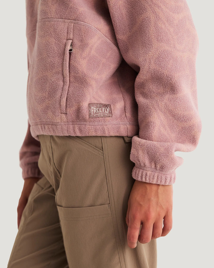 Free Fly Women's Ashridge Fleece Half Zip: Cosmic Bloom Plum
