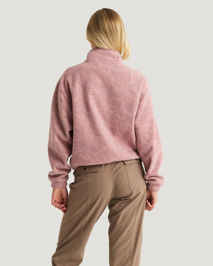 Free Fly Women's Ashridge Fleece Half Zip: Cosmic Bloom Plum