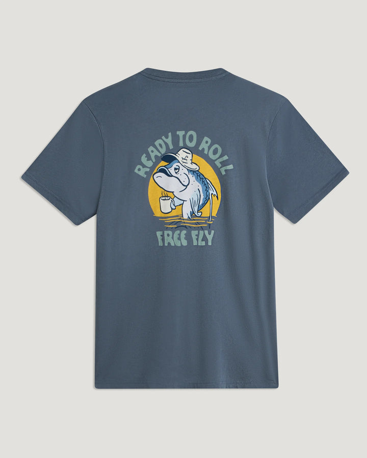 Free Fly Morning Person Pocket Tee; Storm Cloud