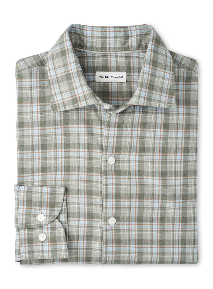 Peter Millar Whitecap Performance Flannel Sport Shirt: Basil