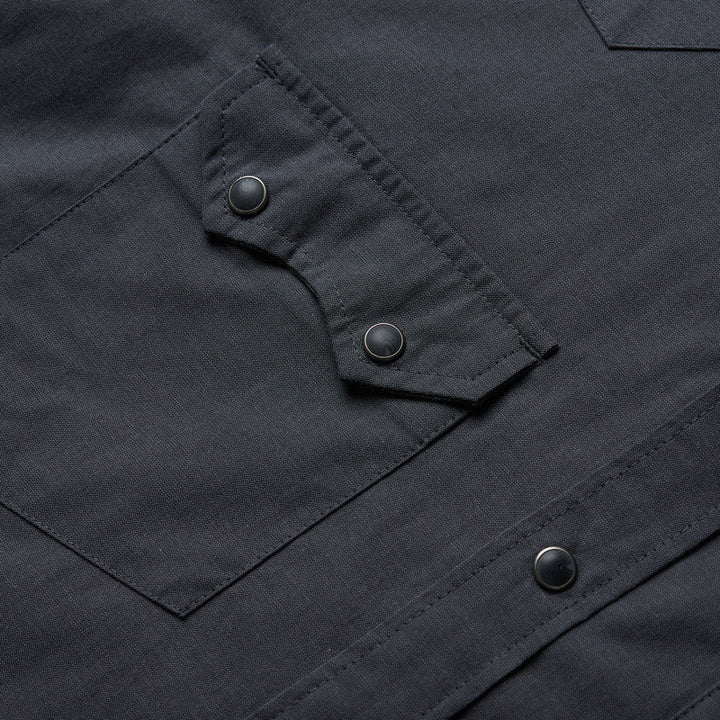 Howler Brothers Crosscut Snapshirt: Midnight Chambray