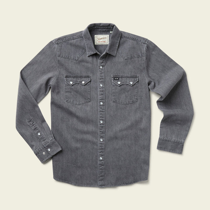 Howler Brothers Cart Dust Up Denim Snapshirt: Jovi Grey Wash