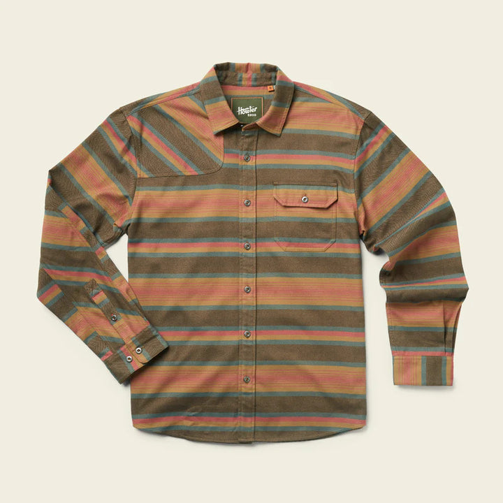 Howler Brothers Harker's Flannel:  Pathway Stripe : Sundown