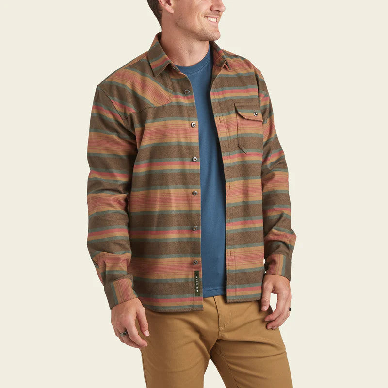 Howler Brothers Harker's Flannel:  Pathway Stripe : Sundown