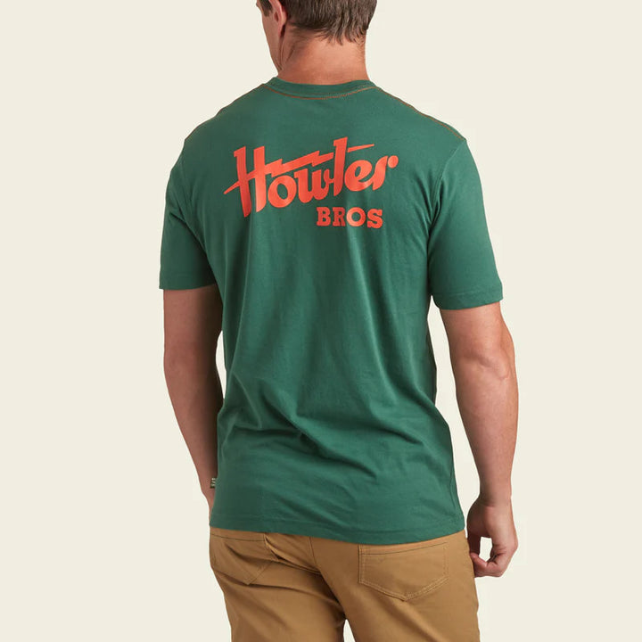 Howler Brothers Dual Howler Pocket T-Shirt: Forest Green