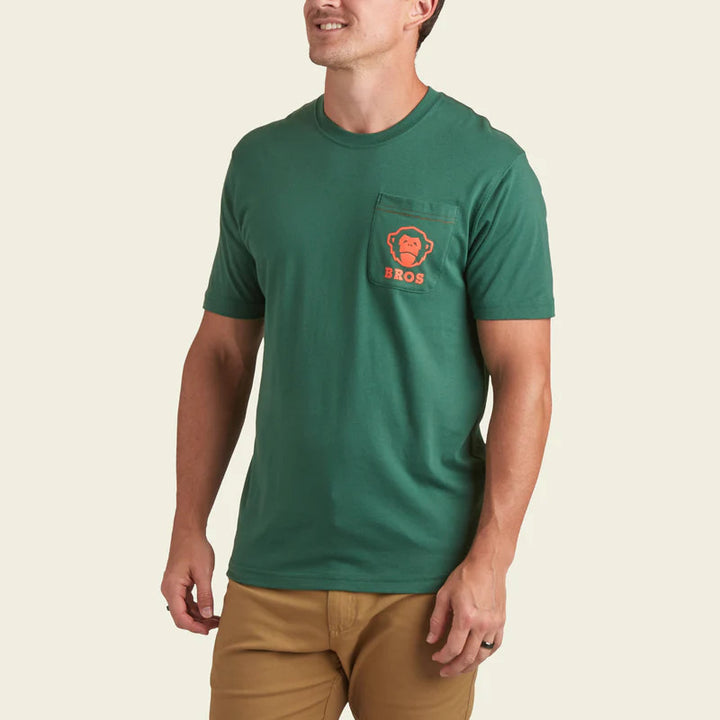 Howler Brothers Dual Howler Pocket T-Shirt: Forest Green