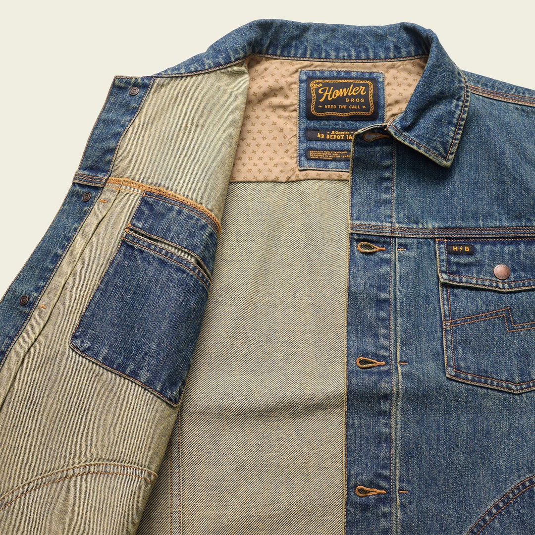 Howler Bros Denim Depot Jacket: Petty Mid Wash