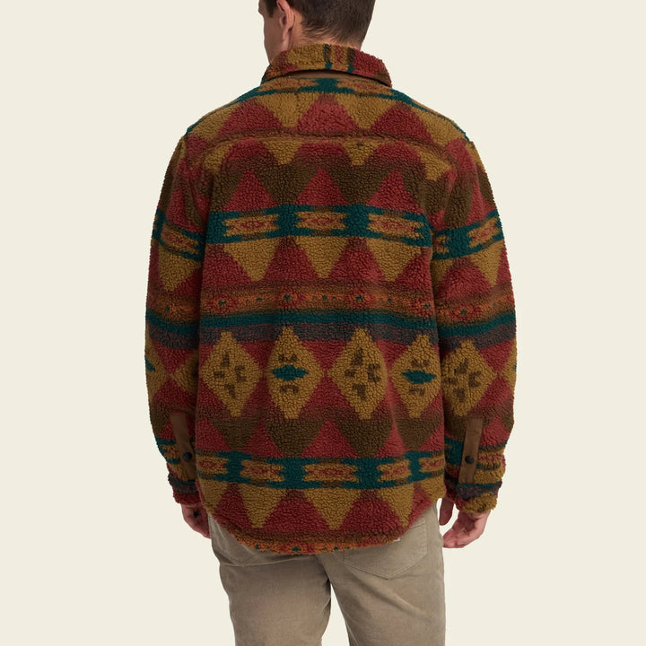 Howler Bros Allegheny Fleece Overshirt: Mitla Motifs - Brick