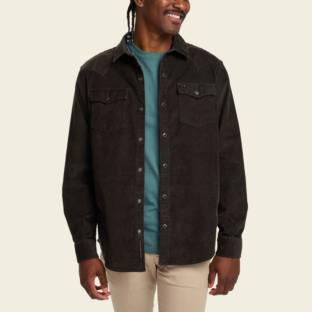 Howler Brothers Banning Corduroy Snapshirt: Antique Black