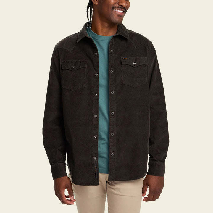 Howler Brothers Banning Corduroy Snapshirt: Antique Black