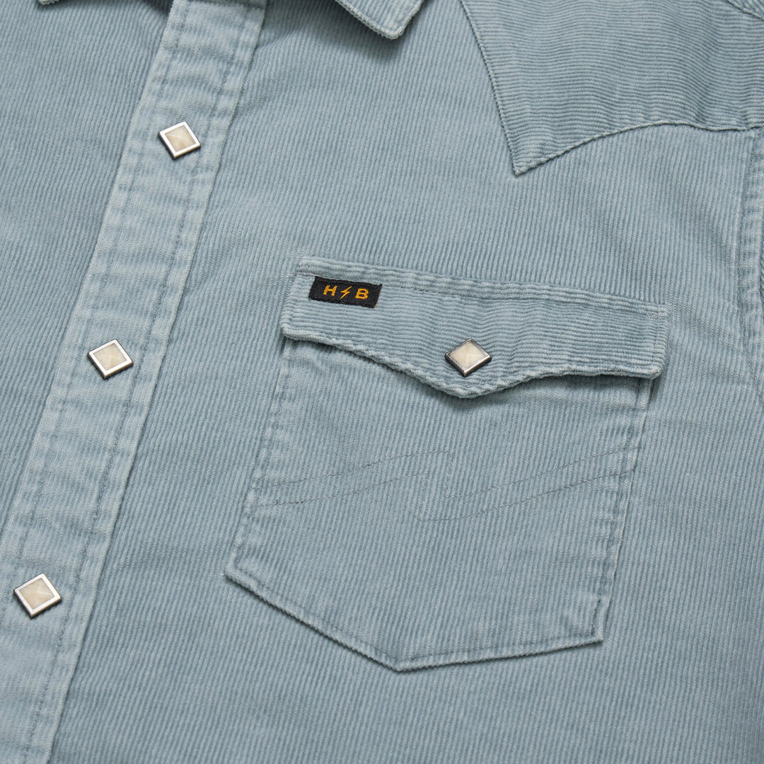 Howler Brothers Banning Corduroy Snapshirt: Iron Blue
