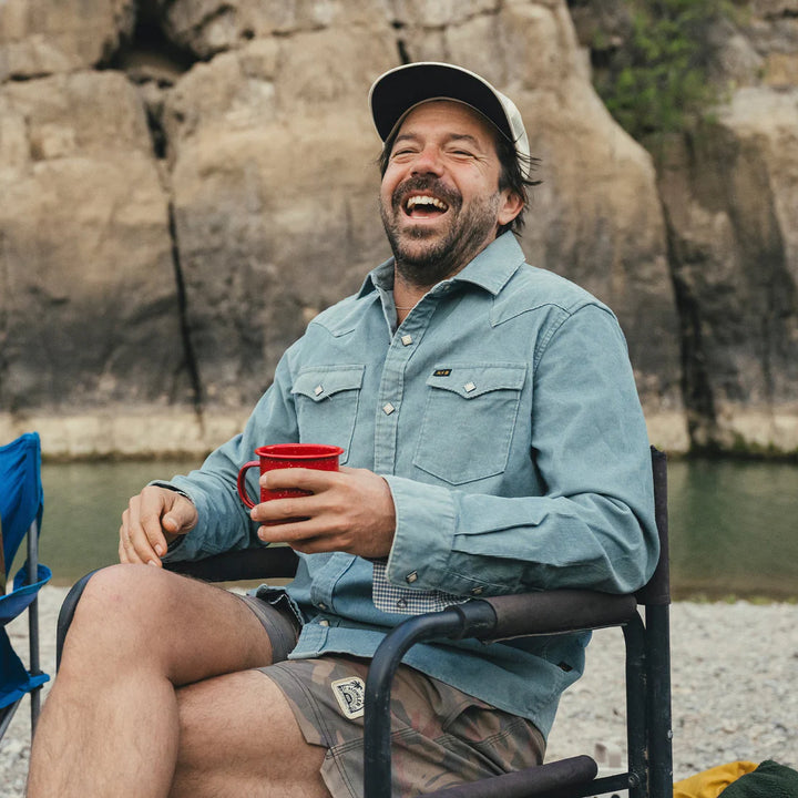 Howler Brothers Banning Corduroy Snapshirt: Iron Blue