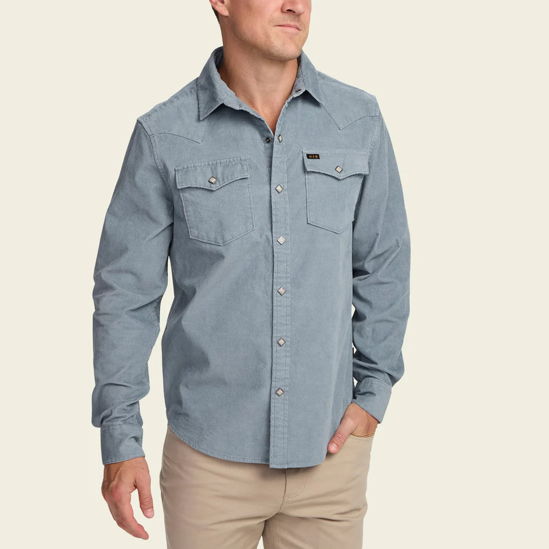 Howler Brothers Banning Corduroy Snapshirt: Iron Blue