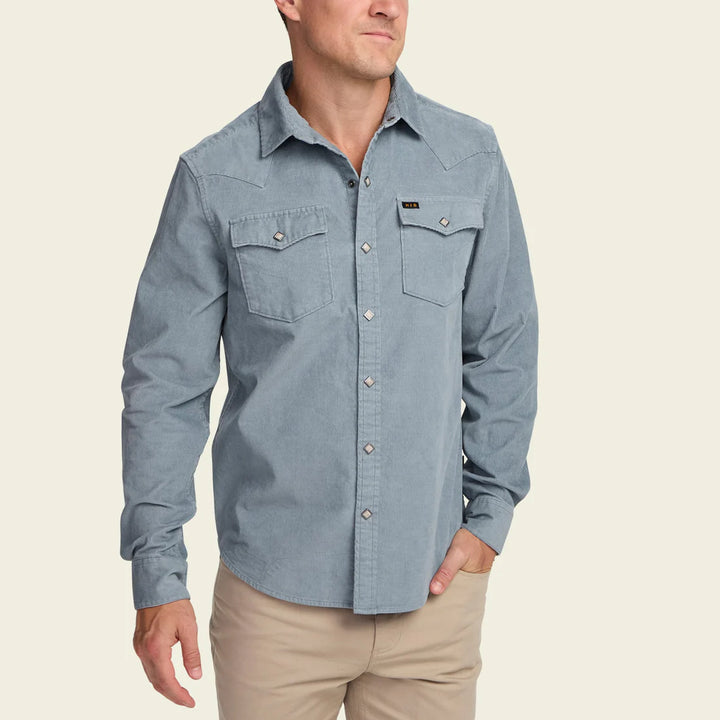 Howler Brothers Banning Corduroy Snapshirt: Iron Blue