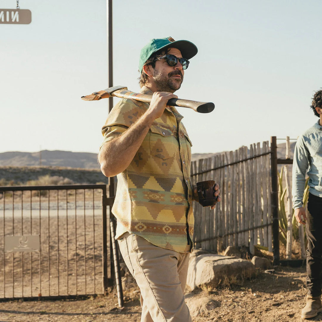Howler Brothers Sheridan Flannel - Mitla Motifs: Old Gold