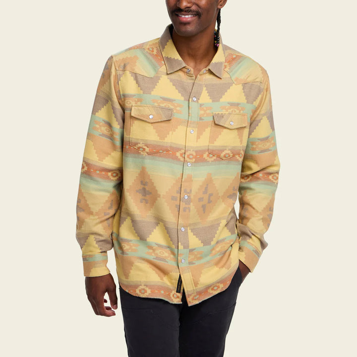 Howler Brothers Sheridan Flannel - Mitla Motifs: Old Gold