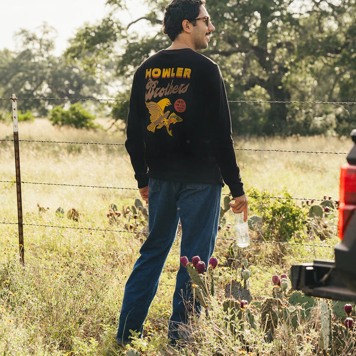 Howler Brothers Osprey Prey Longsleeve Cotton T-shirt: Black