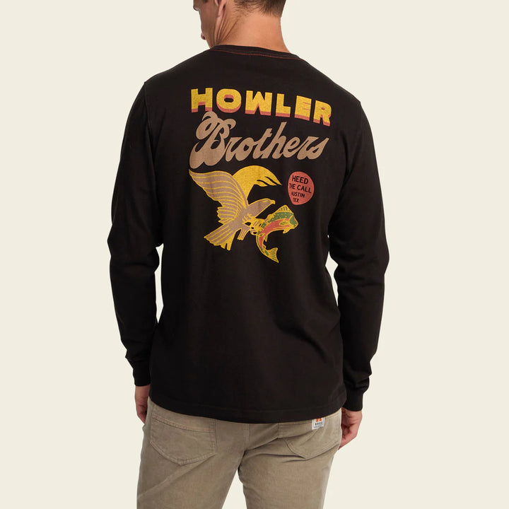 Howler Brothers Osprey Prey Longsleeve Cotton T-shirt: Black