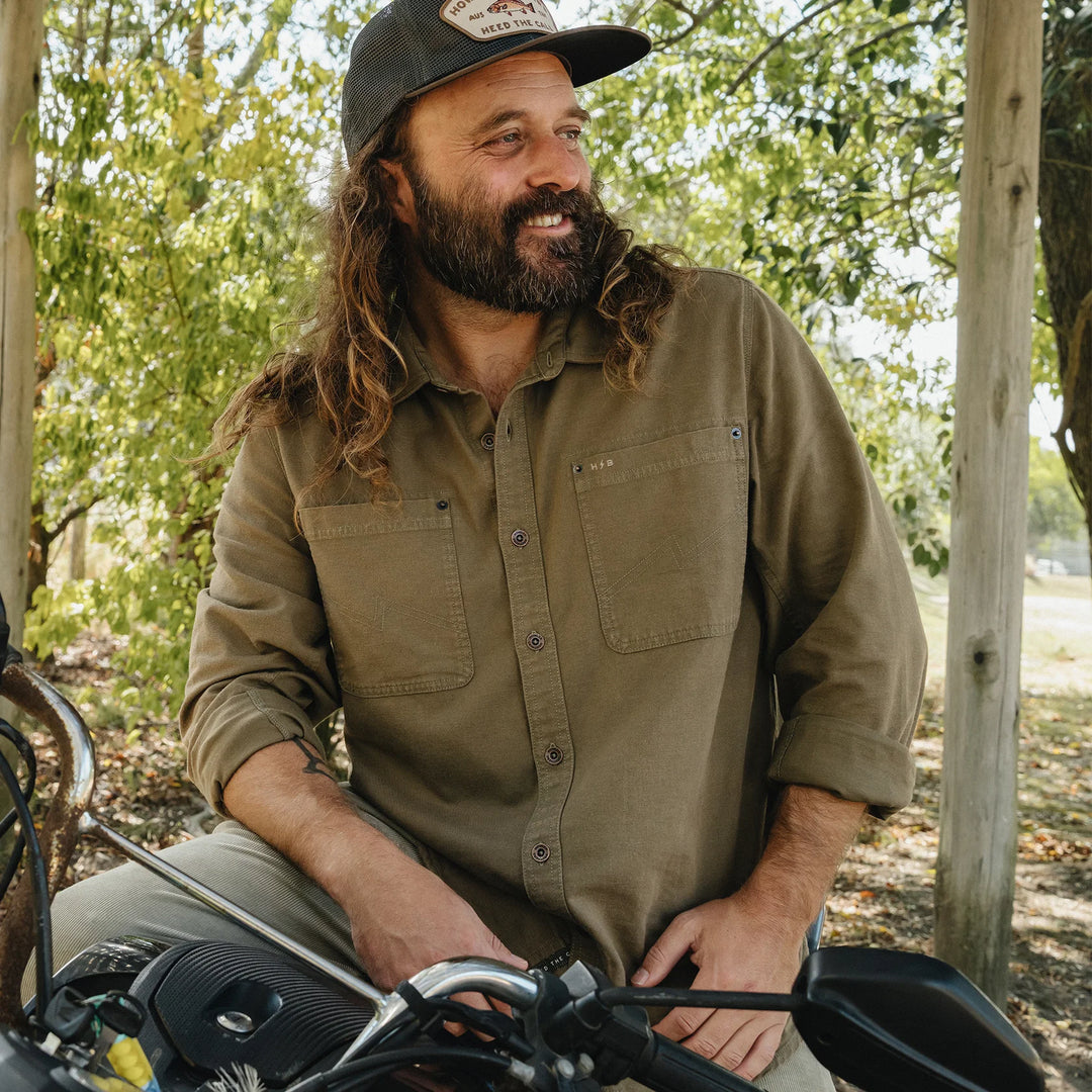 Howler Brothers HB Trade Shirt: Faded Olive
