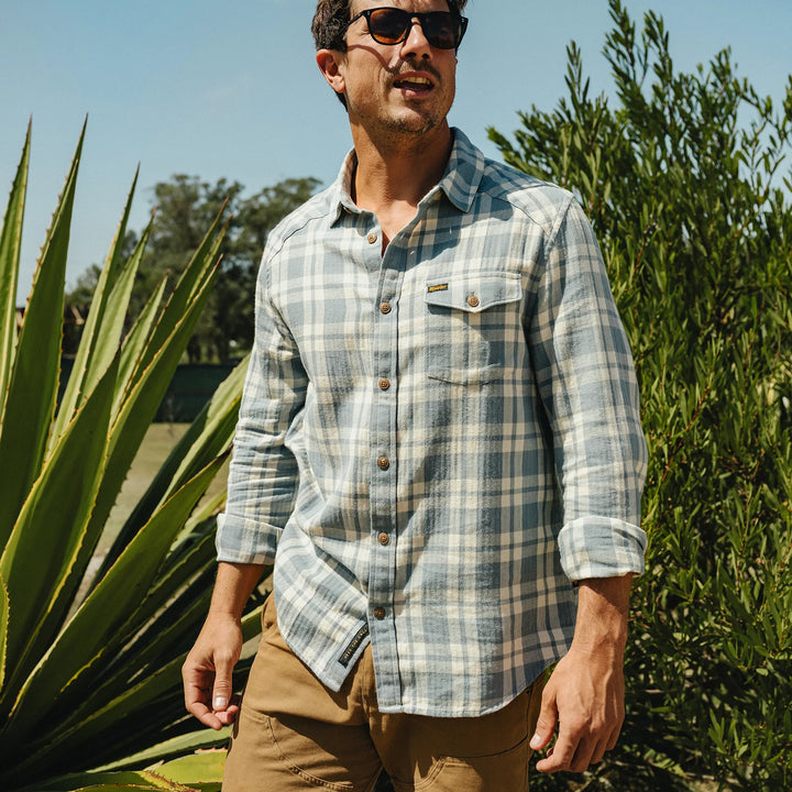 Howler Bros La Grange Lightweight Flannel - Cohen Plaid: Iron Blue
