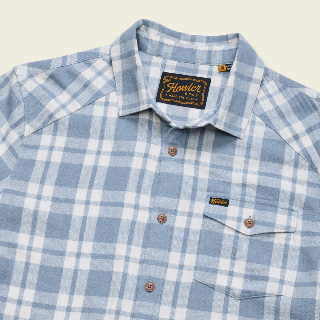 Howler Bros La Grange Lightweight Flannel - Cohen Plaid: Iron Blue