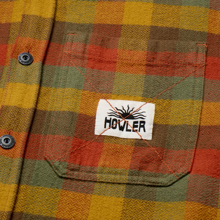 Howler Brothers Salvo Hooded Blanket Flannel - Grice Plaid: Hayride