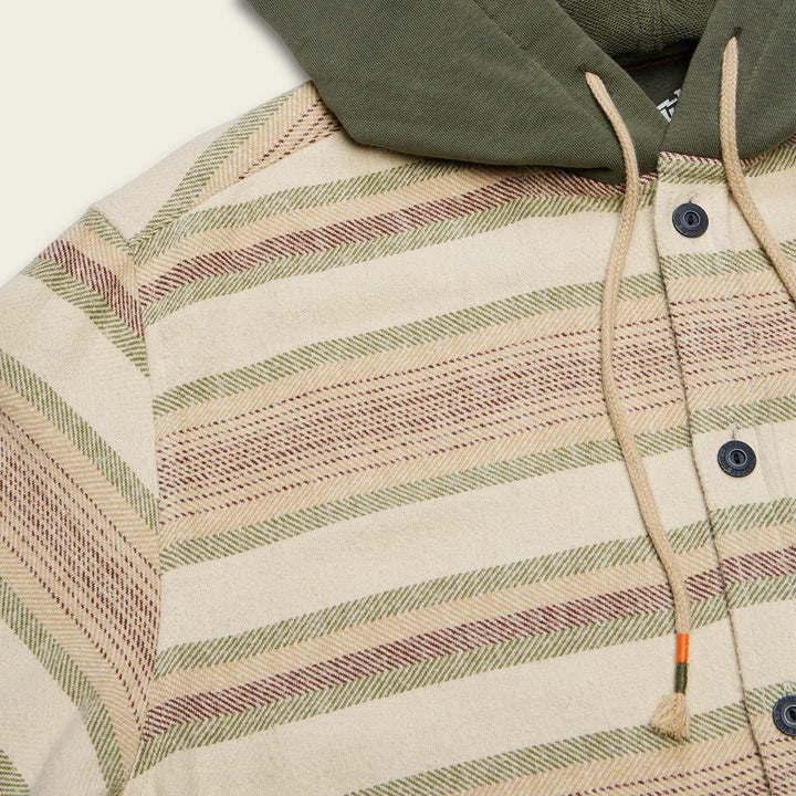 Howler Brothers Salvo Hooded Blanket Flannel - Pathway Stripe: Dawn
