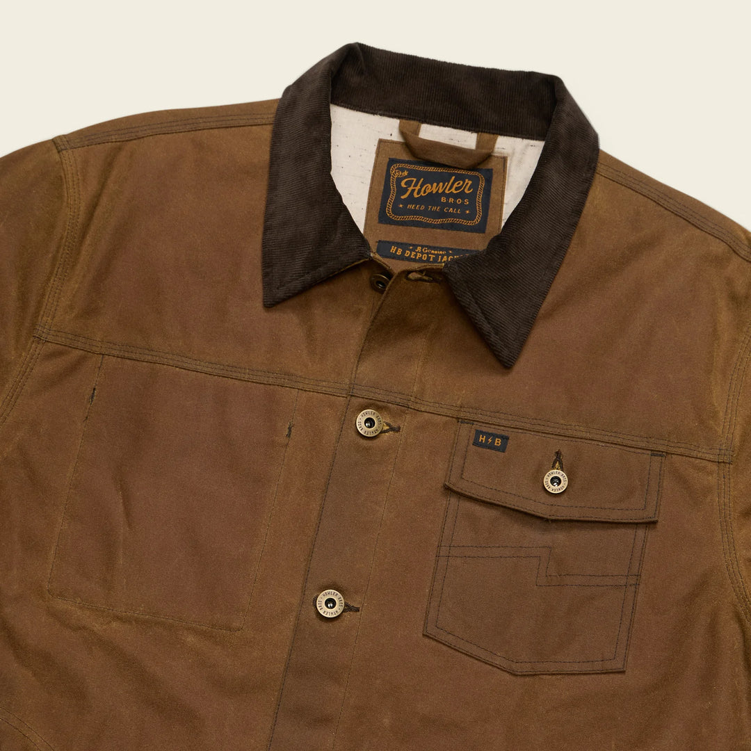Howler Brothers Waxed Depot Jacket: Camel