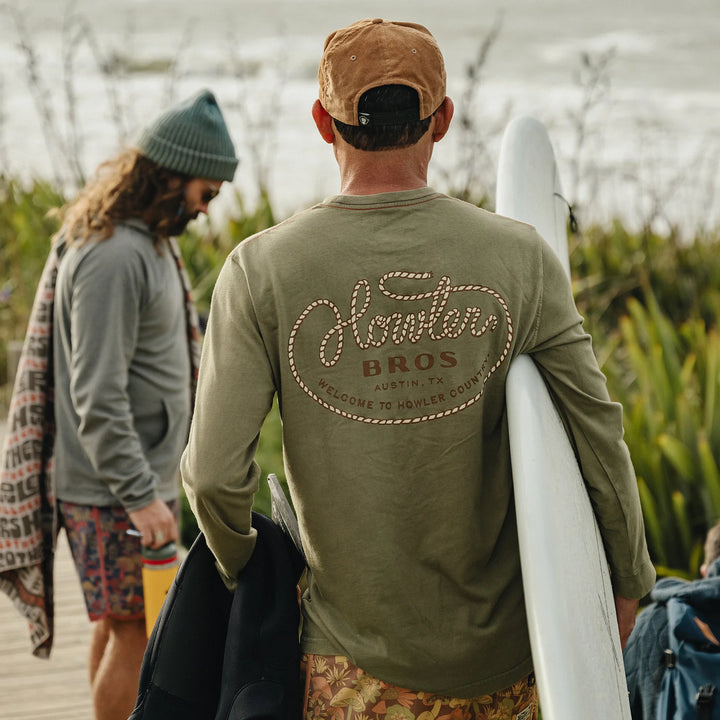 Howler Bros Howler Lasso Cotton Longsleeve T-shirt: Fatigue