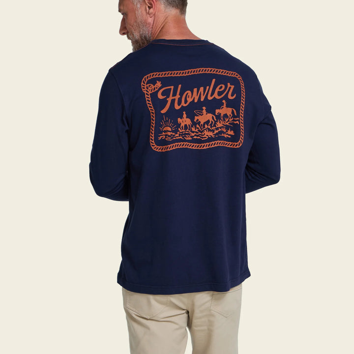 Howler Bros Howler Posse Cotton Longsleeve T-shirt: Navy