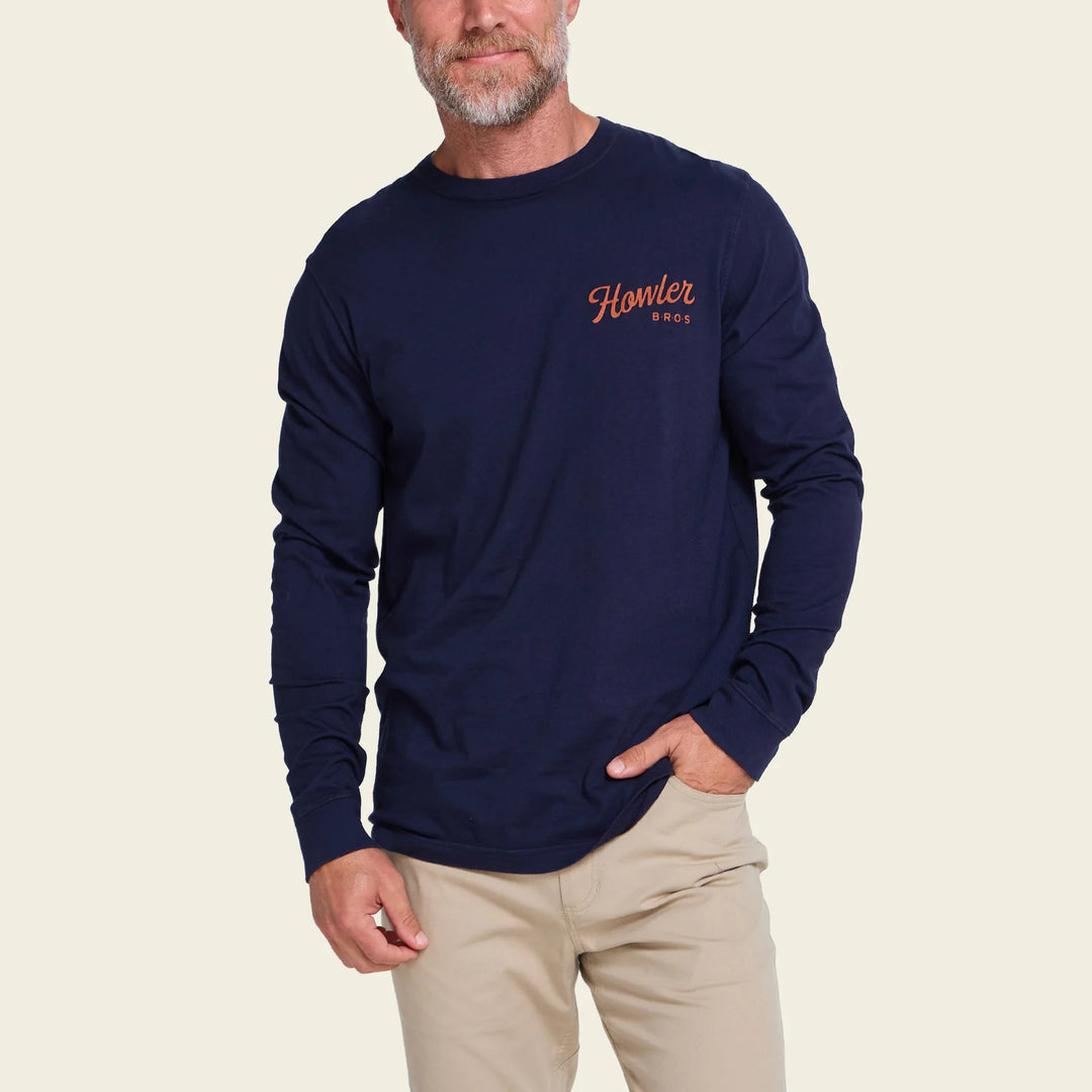 Howler Bros Howler Posse Cotton Longsleeve T-shirt: Navy