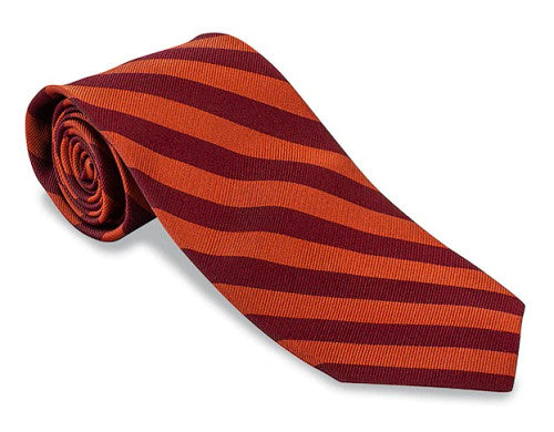 R. Hanauer Maroon/Orange Bar Stripe Tie