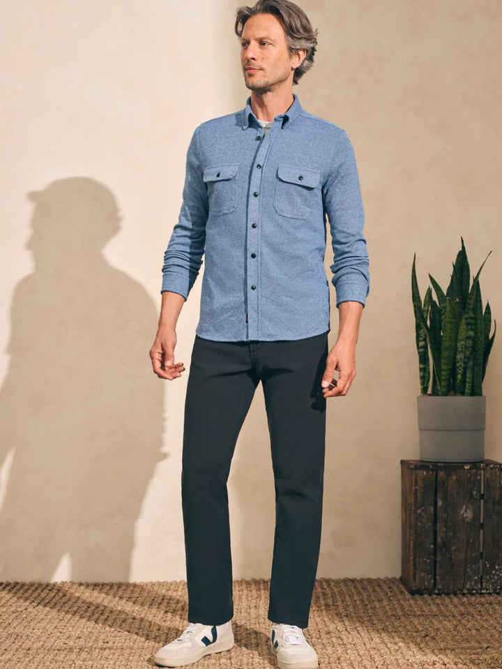 Faherty Legend™ Sweater Shirt: Glacier Blue Twill