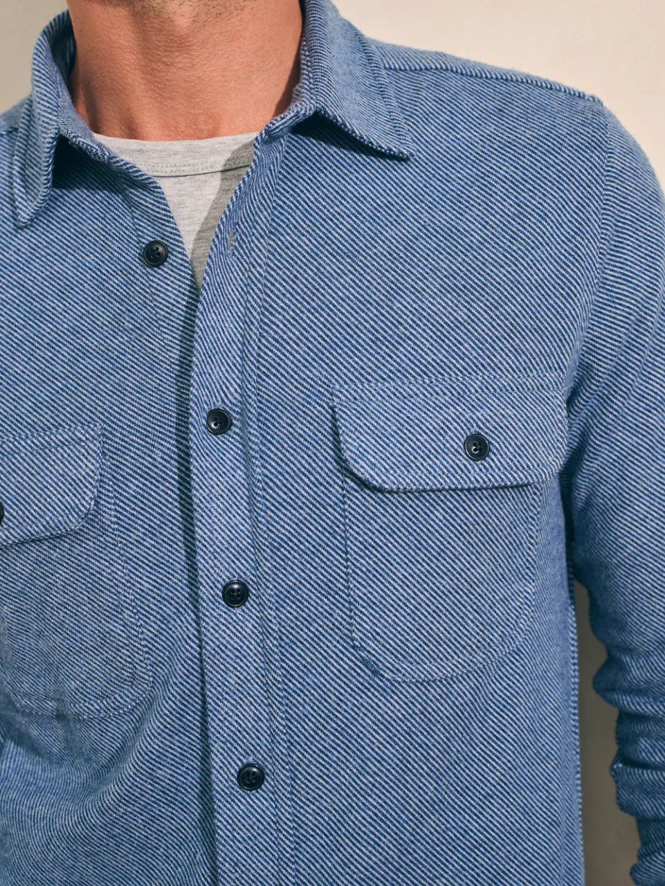 Faherty Legend™ Sweater Shirt: Glacier Blue Twill