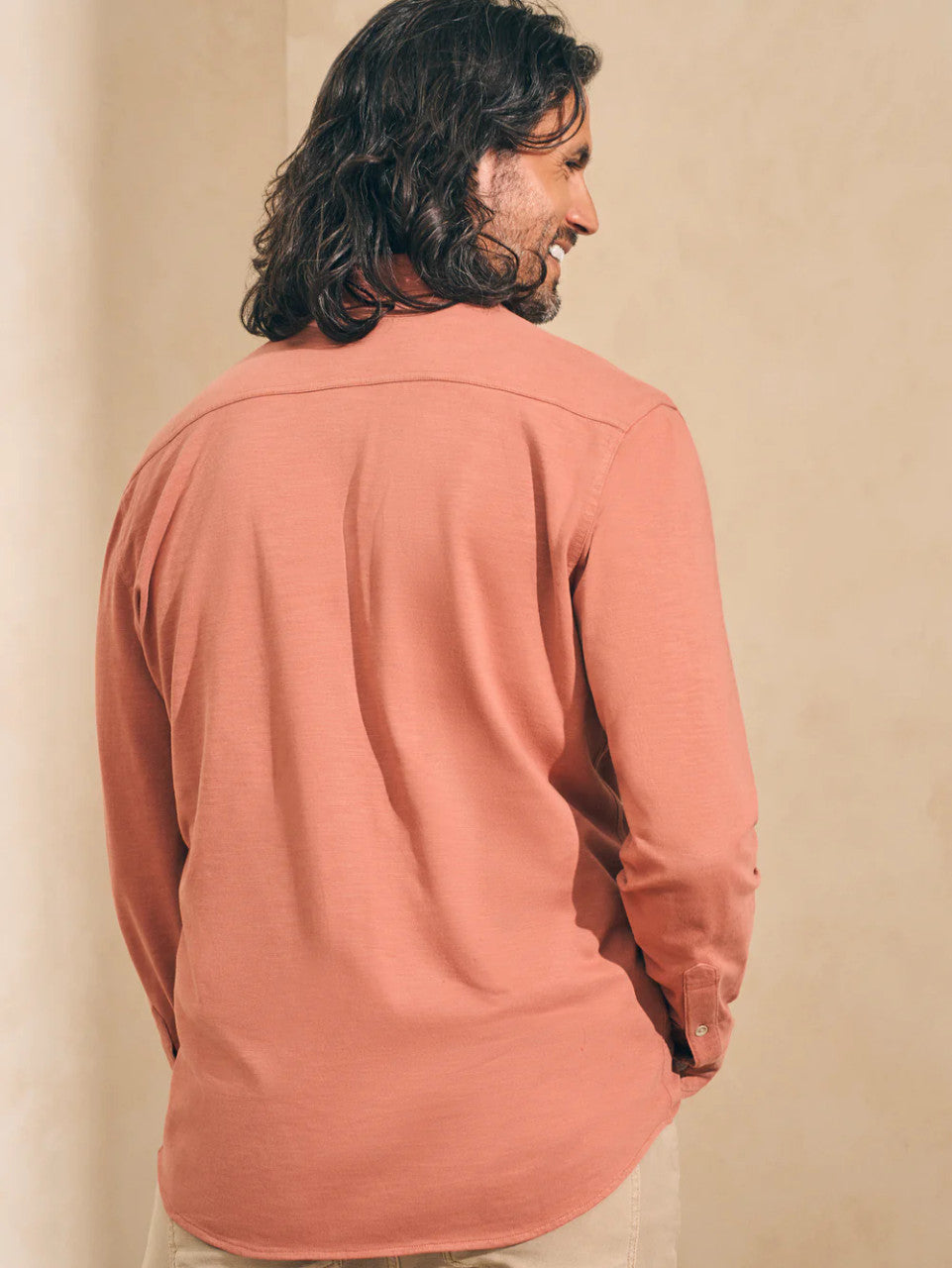 Faherty Sunwashed Knit Shirt (Single Pocket): Sedona