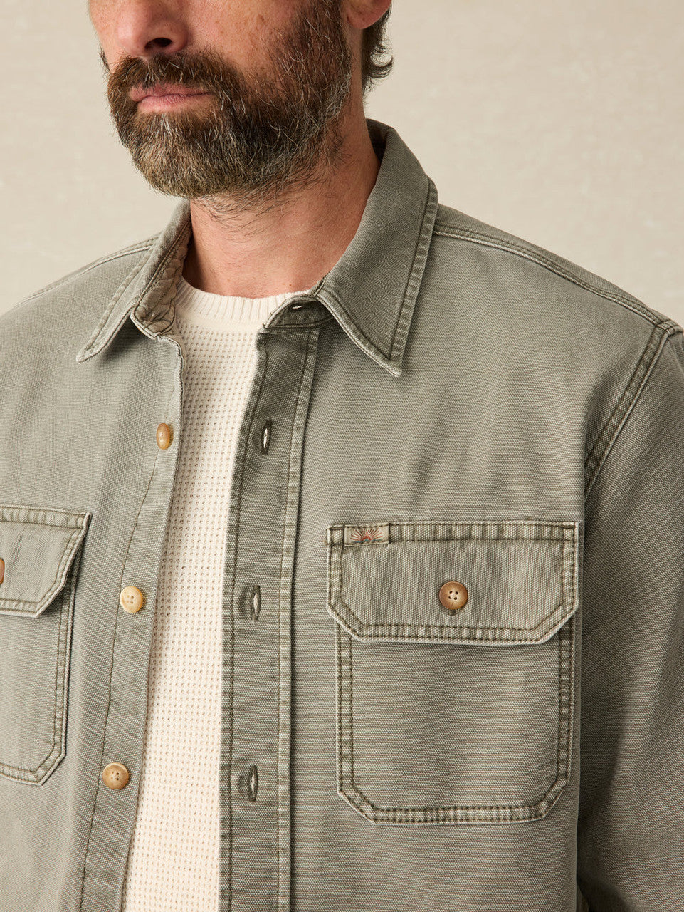 Faherty Sunwashed CPO: Aspen Olive