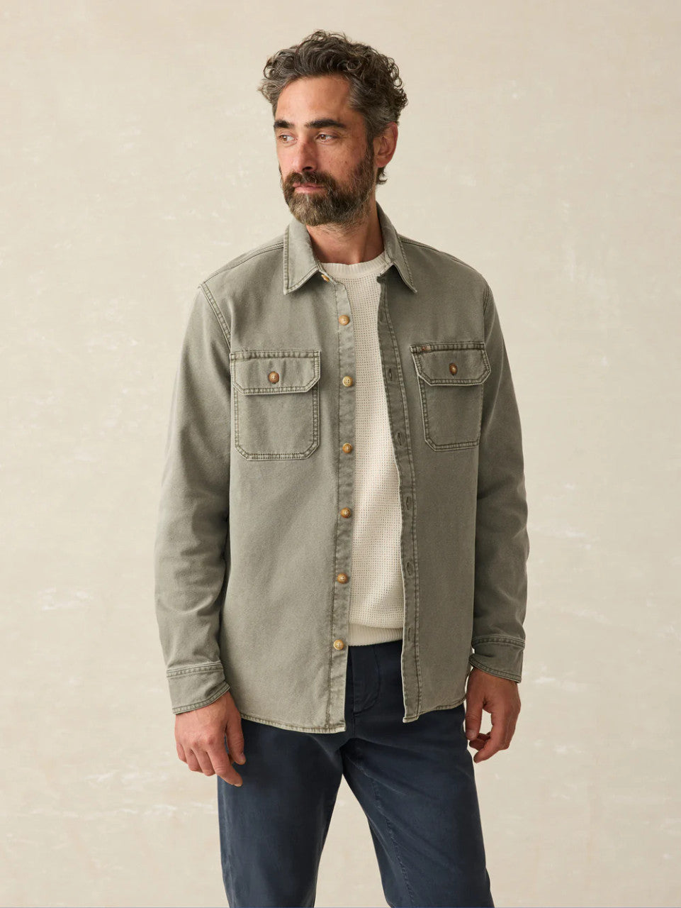 Faherty Sunwashed CPO: Aspen Olive