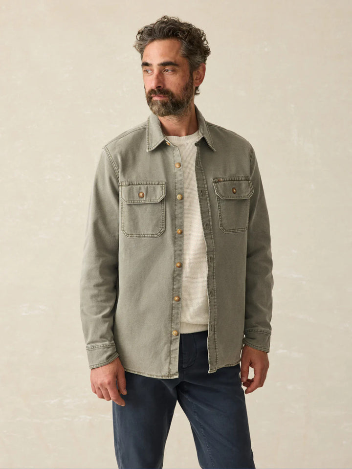 Faherty Sunwashed CPO: Aspen Olive