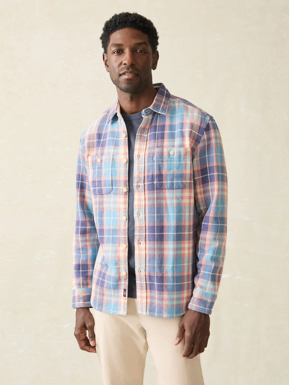 Craig Faherty Faherty Surf Flannel: Bristol Blue Plaid – Craig Reagin Clothiers