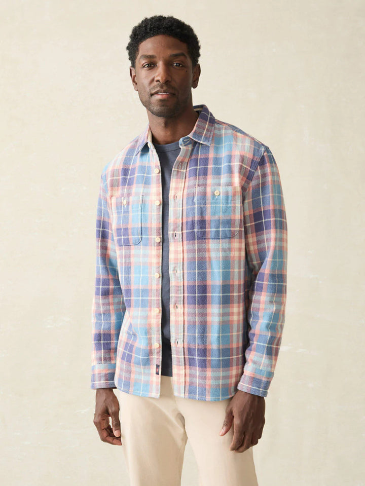 Faherty Surf Flannel: Bristol Blue Plaid