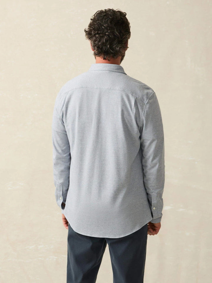 Faherty Coastline Knit Shirt: Oceanside Blue